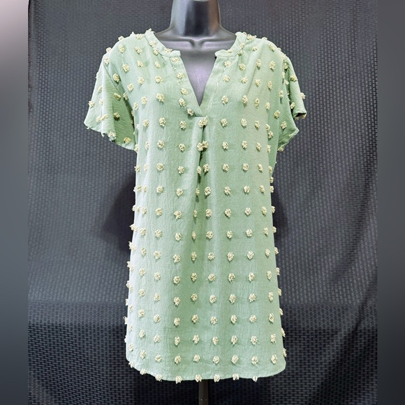 Merokeety Dark Sage Green Blouse Sz:2XL Cottagecore Boho Romantic Whimsy - Picture 1 of 5